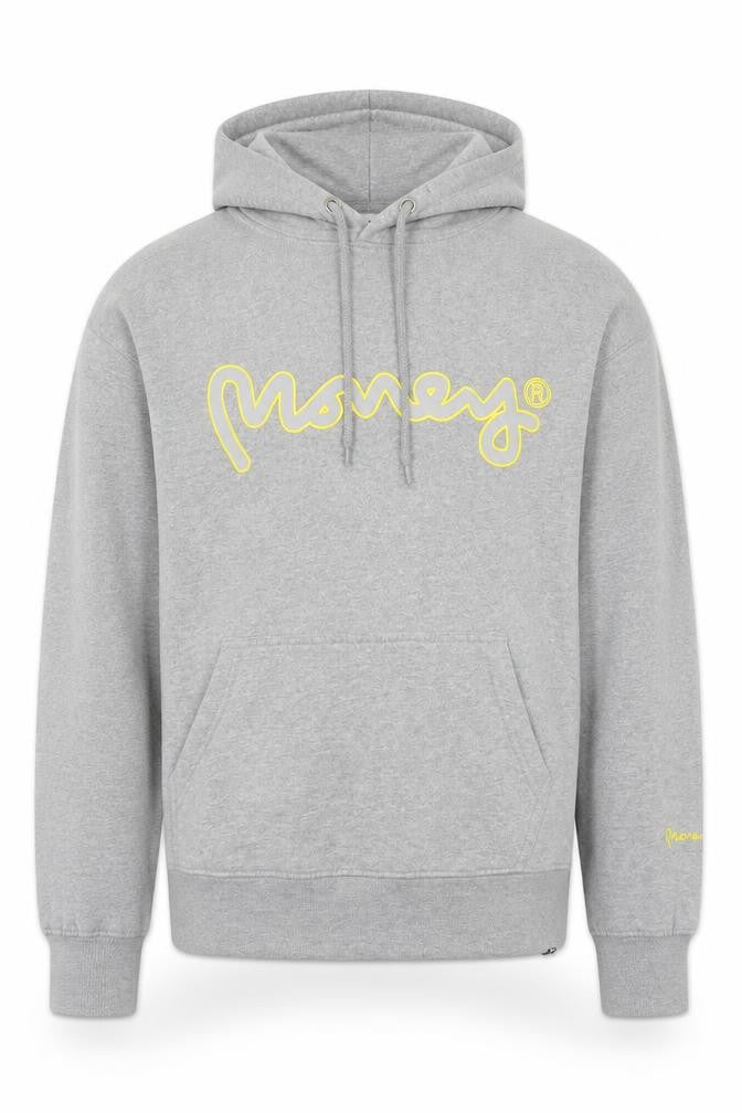 Money Mens Grey Cotton Pullover Hoodie Size M