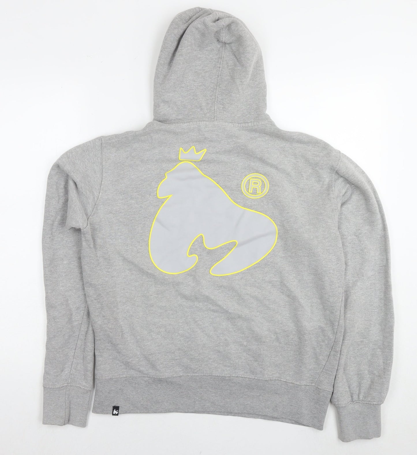 Money Mens Grey Cotton Pullover Hoodie Size M