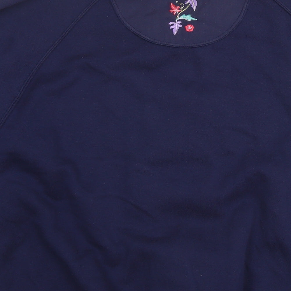 DASH Womens Blue Polyester Pullover Sweatshirt Size M Pullover