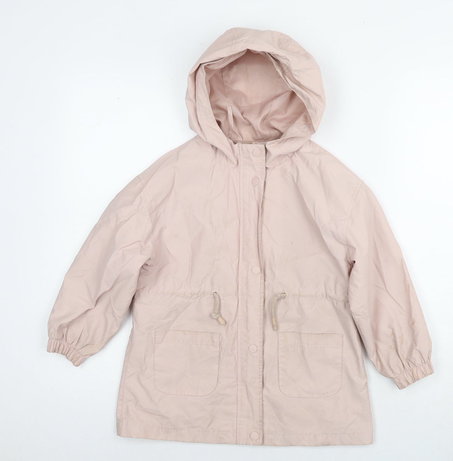 Mango Girls Pink Rain Coat Jacket Size 7 Years Zip