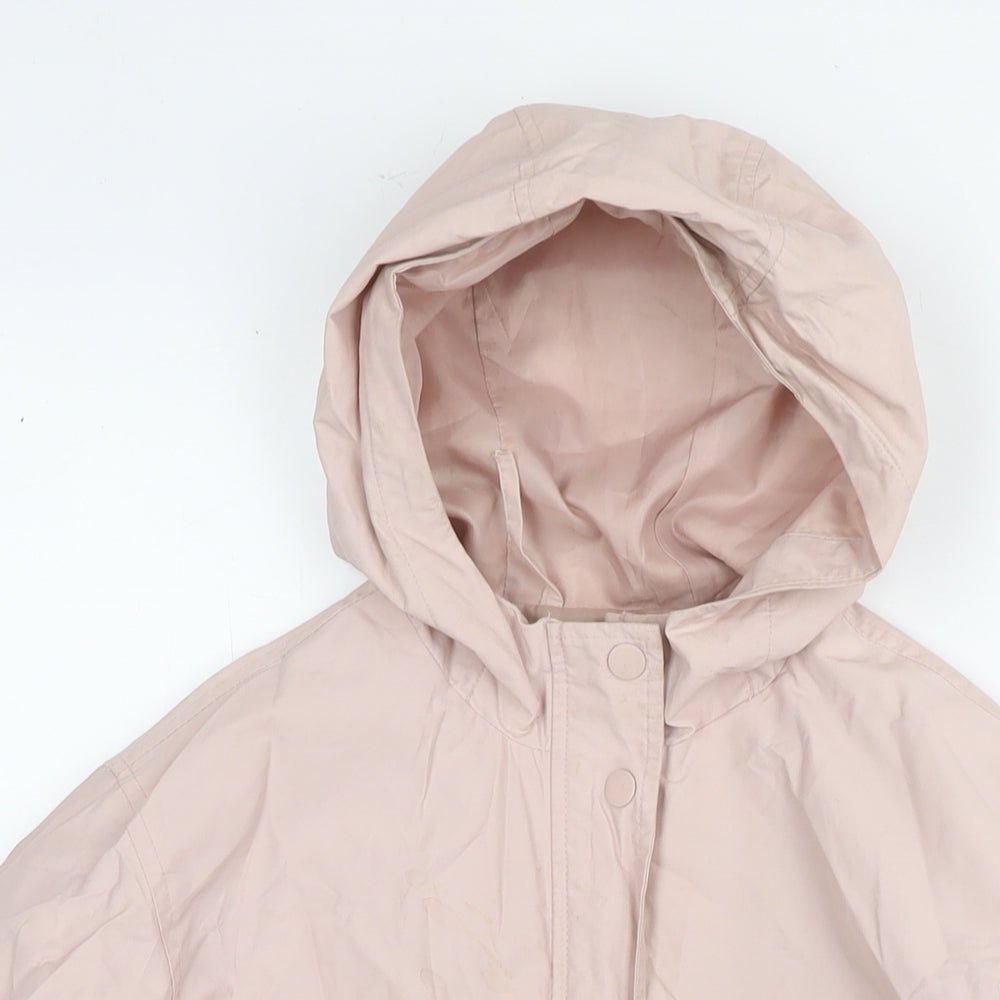 Mango Girls Pink Rain Coat Jacket Size 7 Years Zip