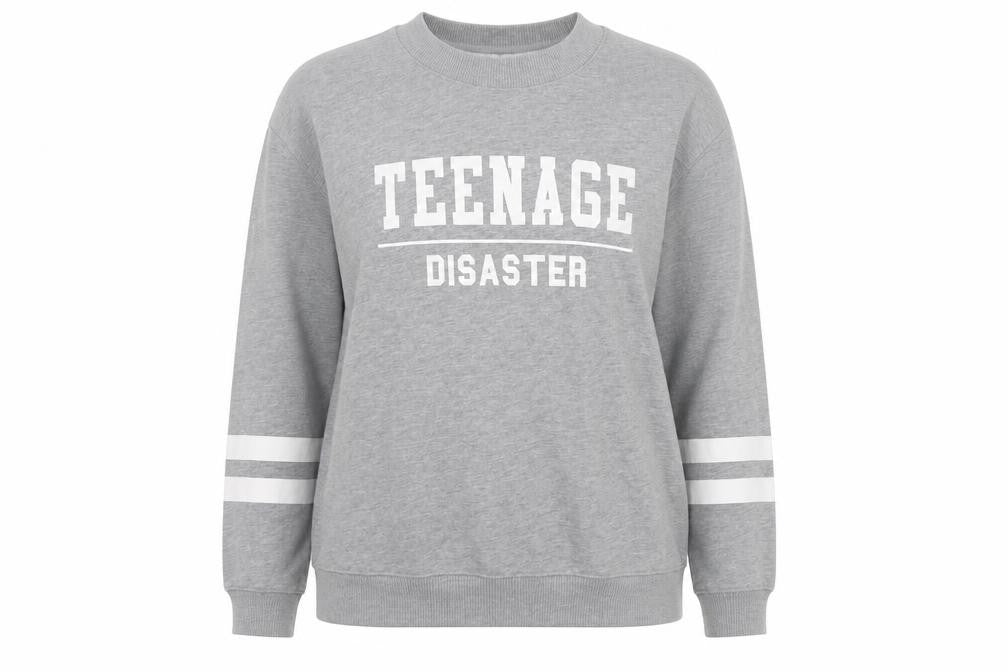 Pull&Bear Womens Grey Cotton Pullover Hoodie Size L Pullover - Teenage Disaster