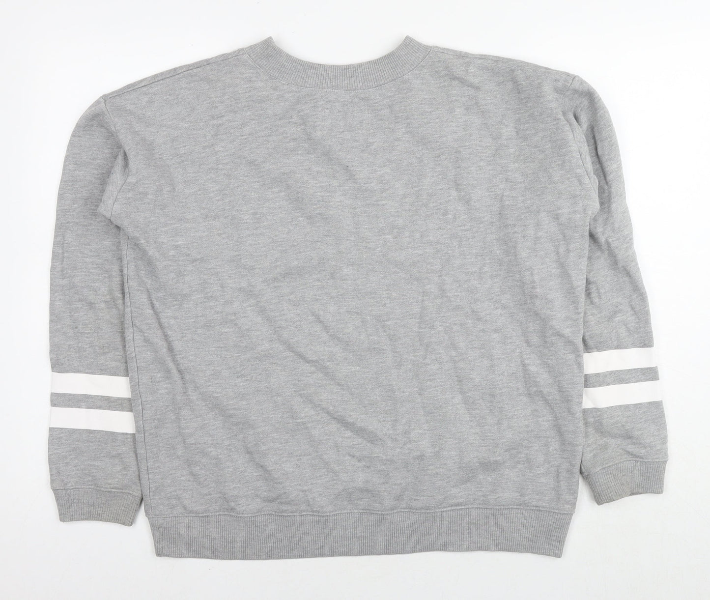 Pull&Bear Womens Grey Cotton Pullover Hoodie Size L Pullover - Teenage Disaster