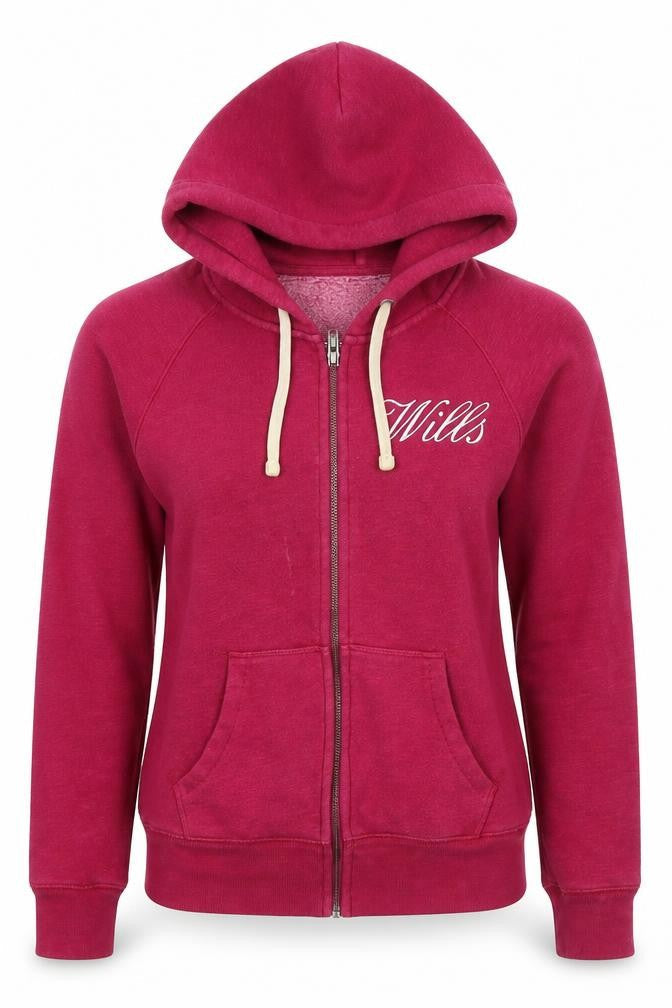Jack Wills Womens Purple Cotton Full Zip Hoodie Size 8 Zip