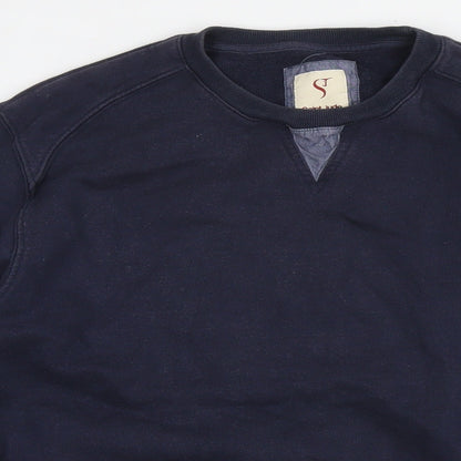 Saint Jude Mens Blue Cotton Pullover Sweatshirt Size XL
