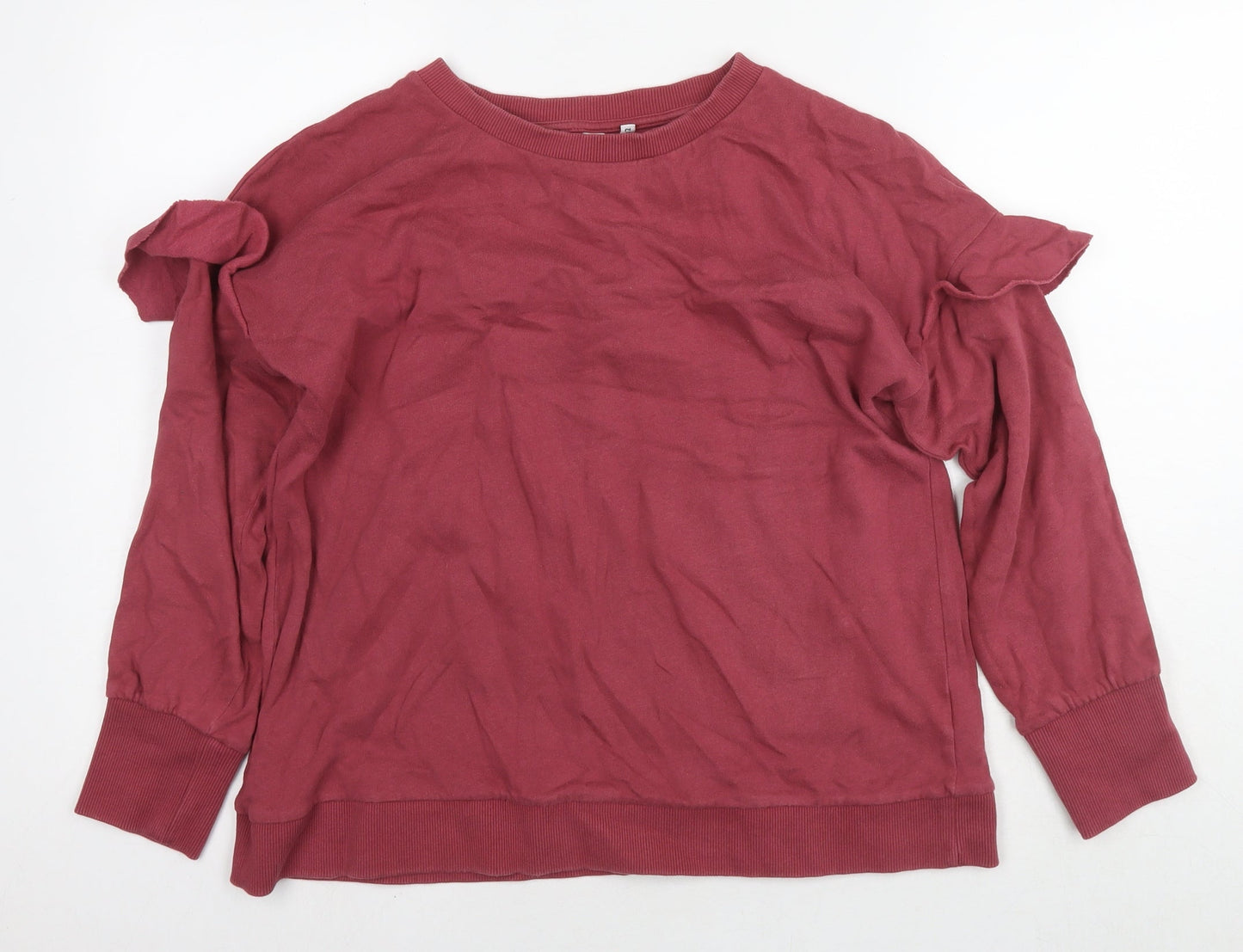 And/Or Womens Red Cotton Pullover Sweatshirt Size 12 Pullover