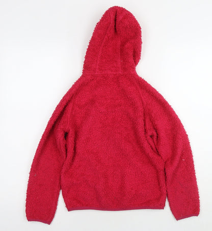 Back view of Hi Gear girls’ pink jacket, size 9-10, years zip - teddy fleece