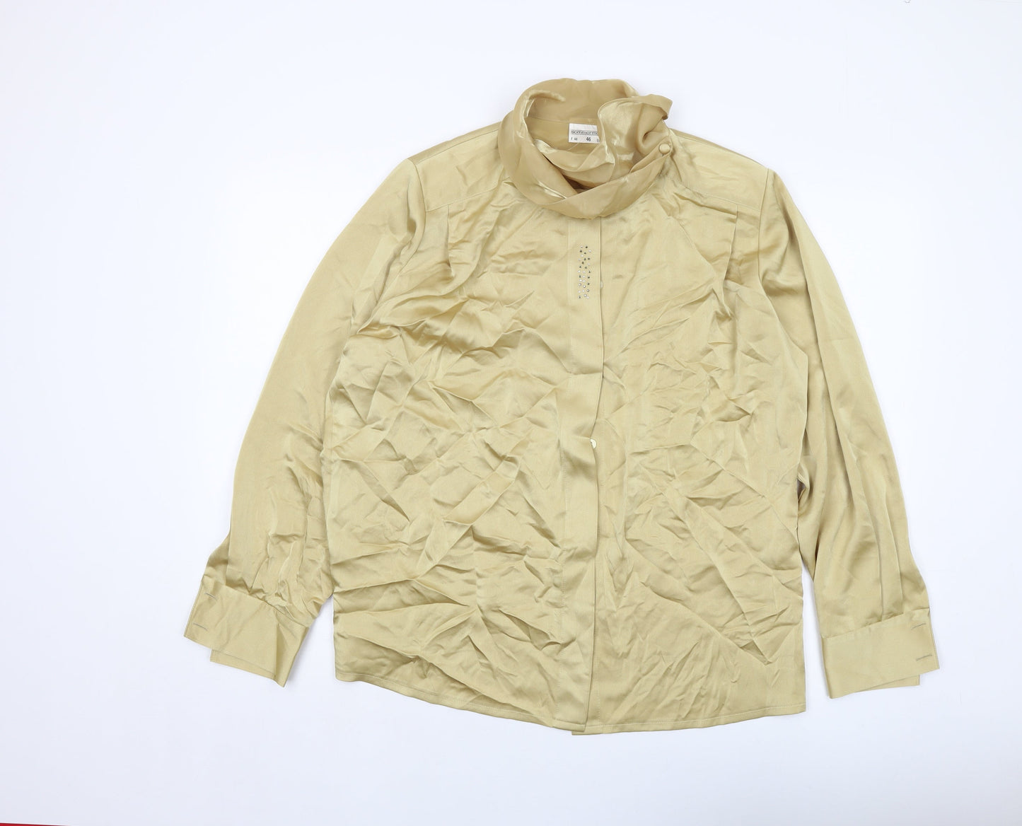 Sommermann Womens Gold Polyester Basic Blouse Size 20 Mock Neck