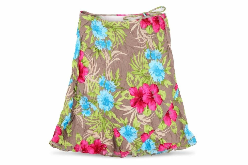BHS Womens Multicoloured Floral Viscose A-Line Skirt Size 14