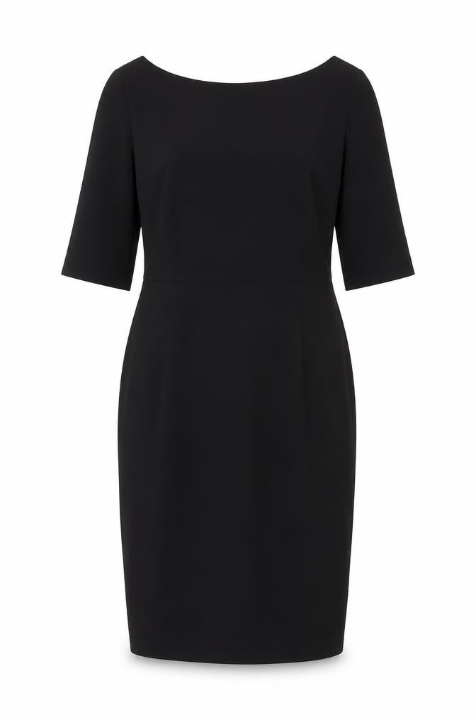 Laura Clement Womens Black Polyester Sheath Size 12 Round Neck Zip