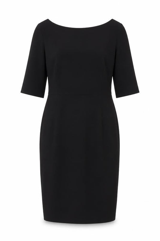 Laura Clement Womens Black Polyester Sheath Size 12 Round Neck Zip