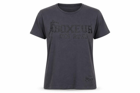 Boxeur Des Rues Womens Grey Cotton Basic T-Shirt Size L Crew Neck