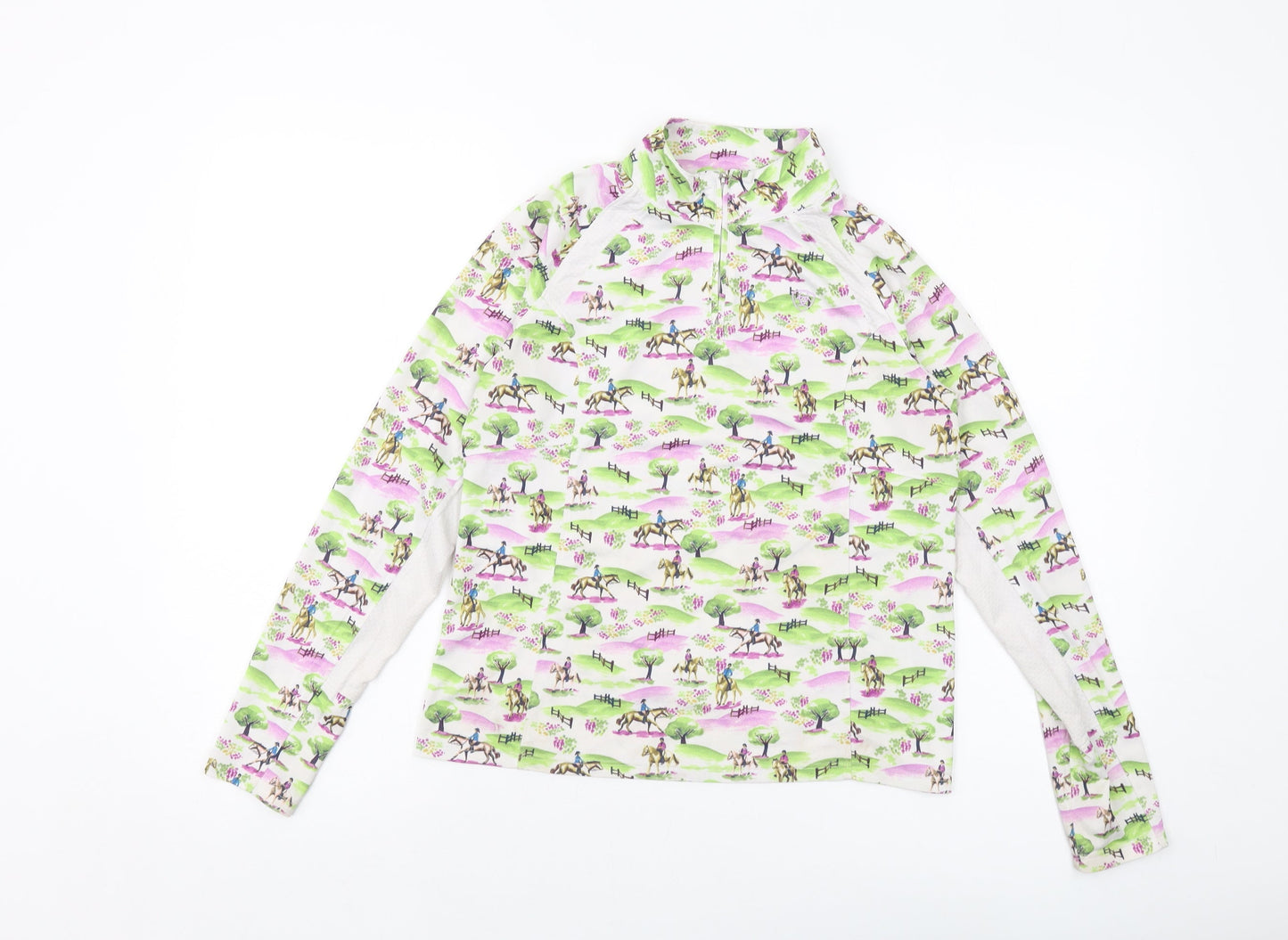 Ariattek Womens Multicoloured Geometric Polyester Pullover Sweatshirt Size 14 Zip