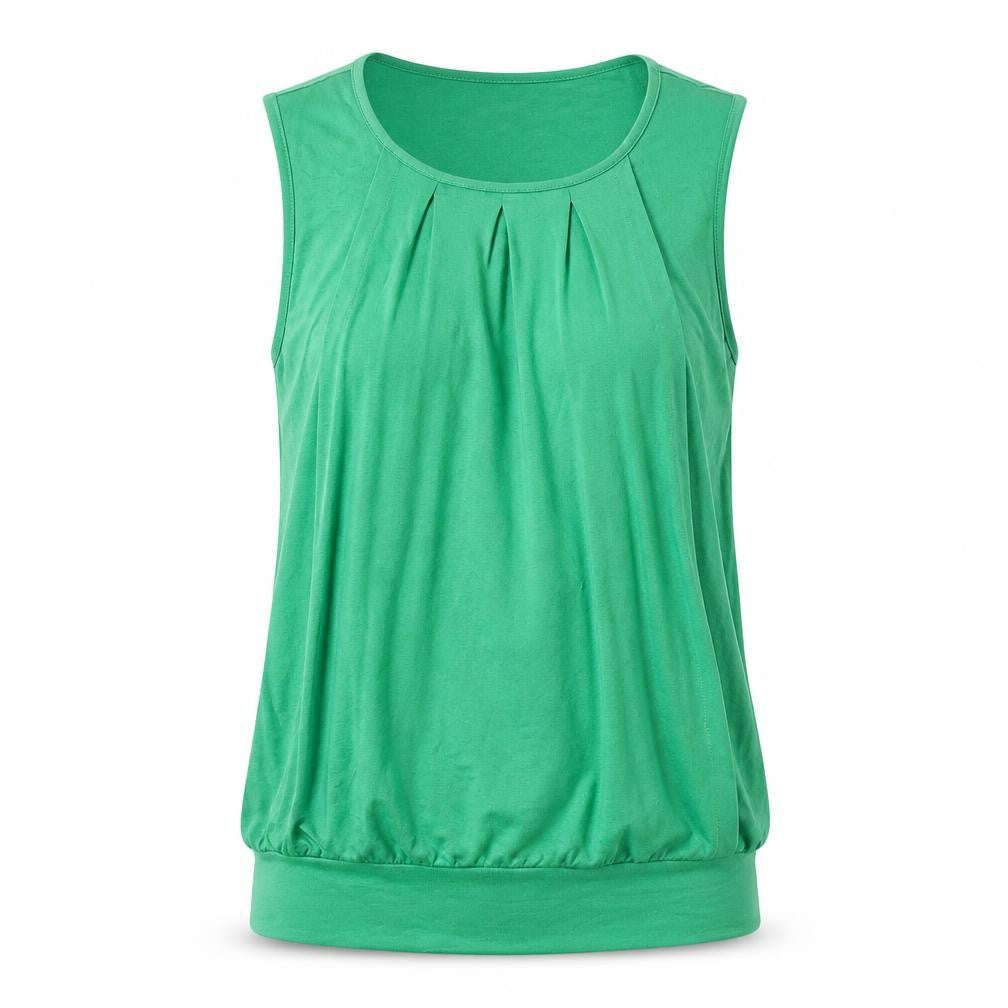 JoJo Maman Bébé Womens Green Viscose Basic Tank Size XS Round Neck