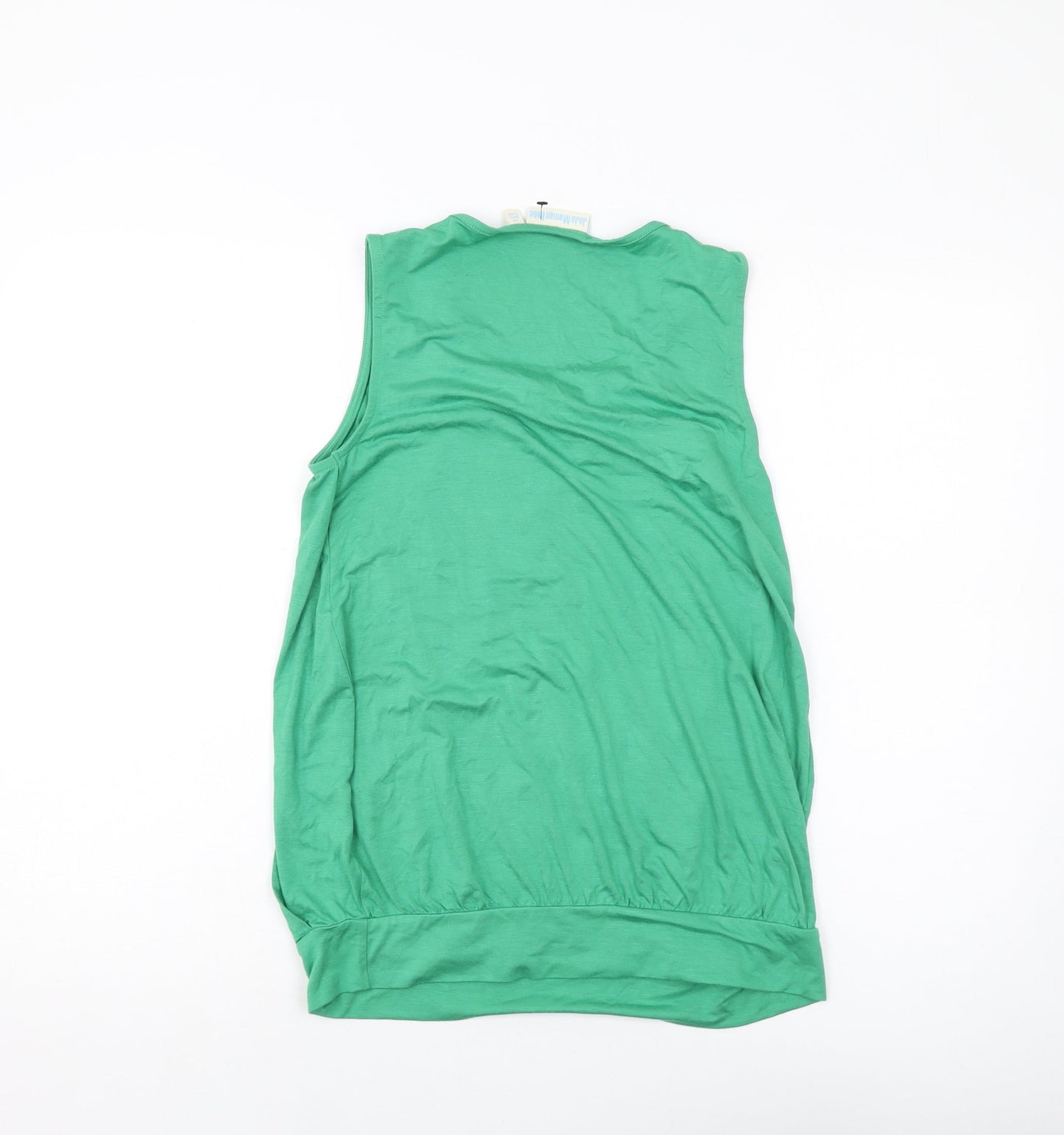 JoJo Maman Bébé Womens Green Viscose Basic Tank Size XS Round Neck