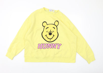 Preloved Disney Womens Yellow Polyester Pullover Sweatshirt Size 14 Pullover - Front