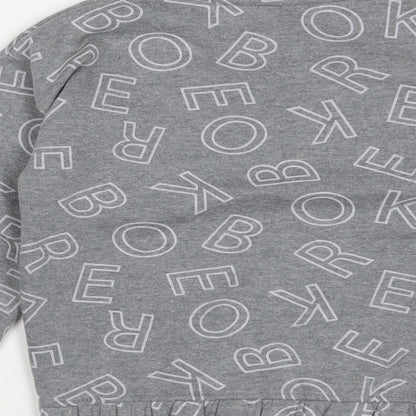Reebok Girls Grey Geometric Cotton Pullover Sweatshirt Size 10-11 Years Pullover - Logo