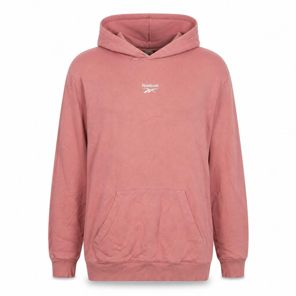 Reebok Womens Pink Cotton Pullover Hoodie Size M Pullover - Logo, Embroidered