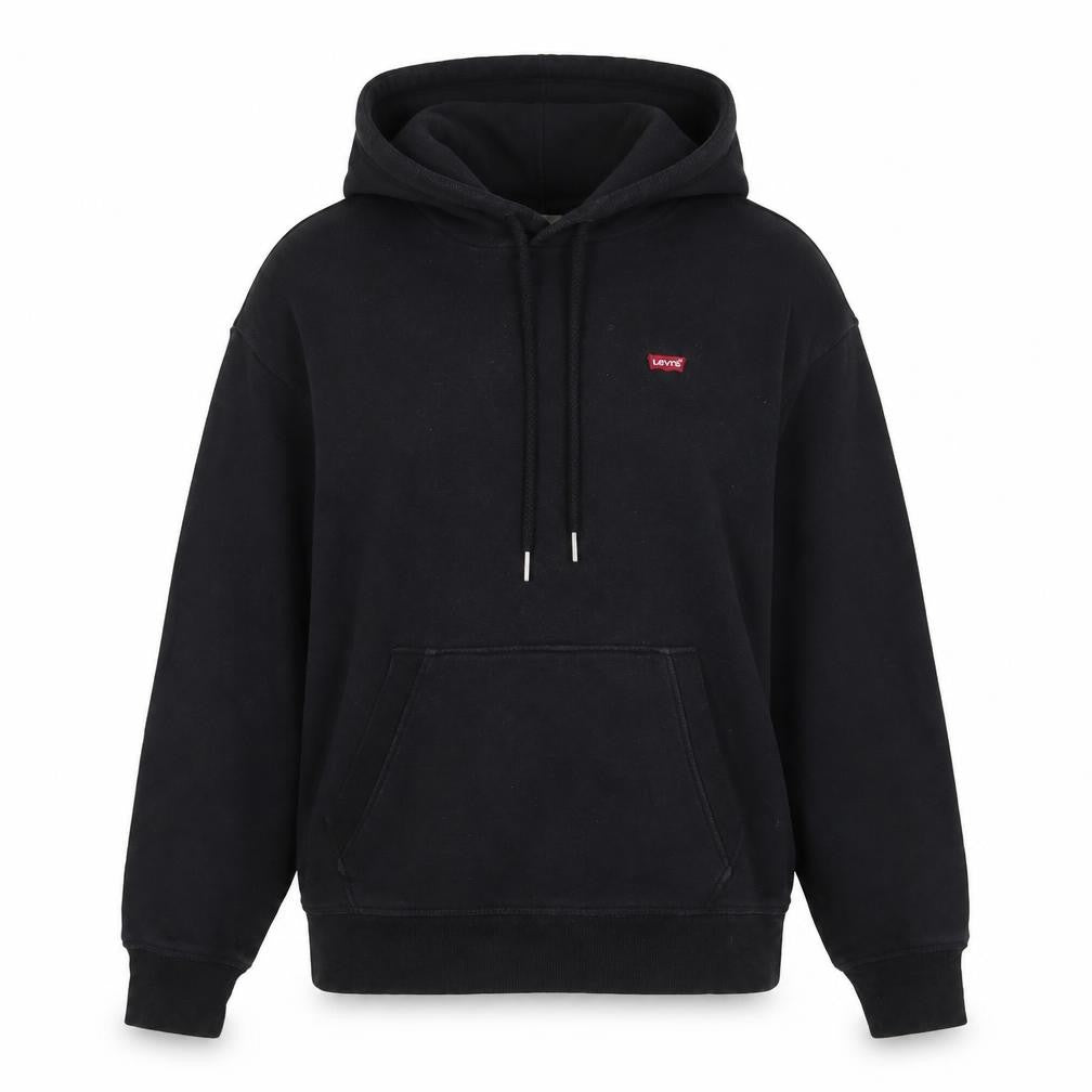Levi's Womens Black Cotton Pullover Hoodie Size 2XS Pullover - Logo, Embroidered