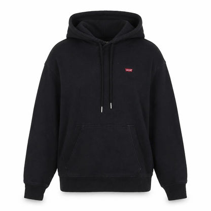 Levi's Womens Black Cotton Pullover Hoodie Size 2XS Pullover - Logo, Embroidered