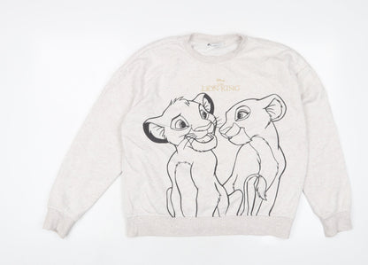 Preloved Disney Womens Beige Cotton Pullover Sweatshirt Size S Pullover - The Lion King - Front
