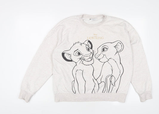 Disney Womens Beige Cotton Pullover Sweatshirt Size S Pullover - The Lion King