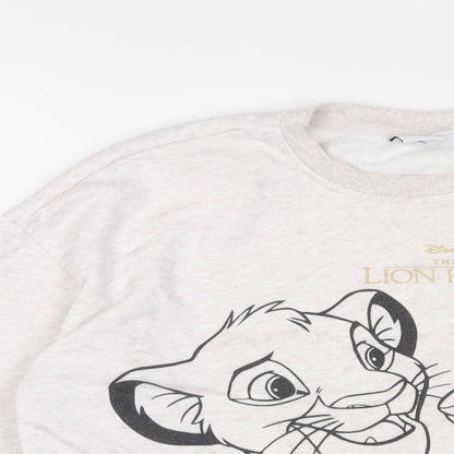 Preloved Disney Womens Beige Cotton Pullover Sweatshirt Size S Pullover - The Lion King - Detail