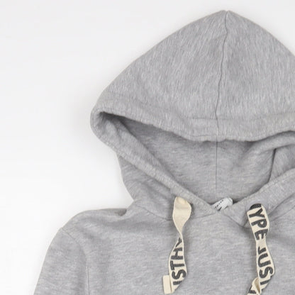 Hype Womens Grey Cotton Pullover Hoodie Size 8 Pullover