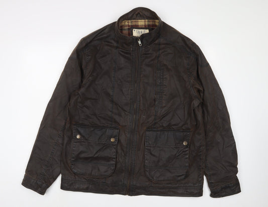 Trait Mens Brown Jacket Size L Zip