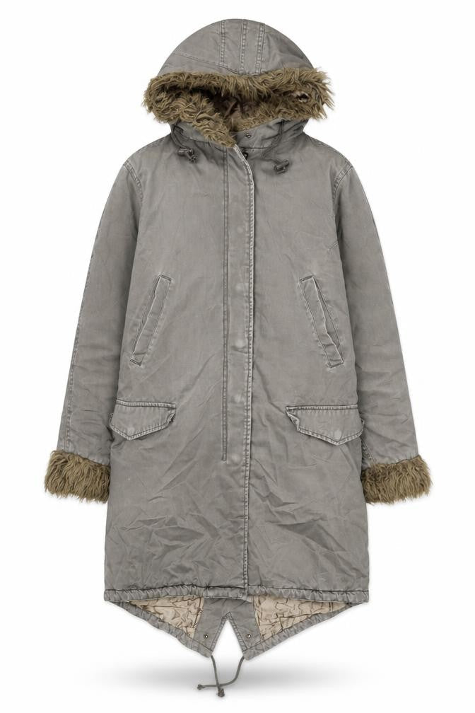 QED London Womens Green Parka Coat Size S Zip