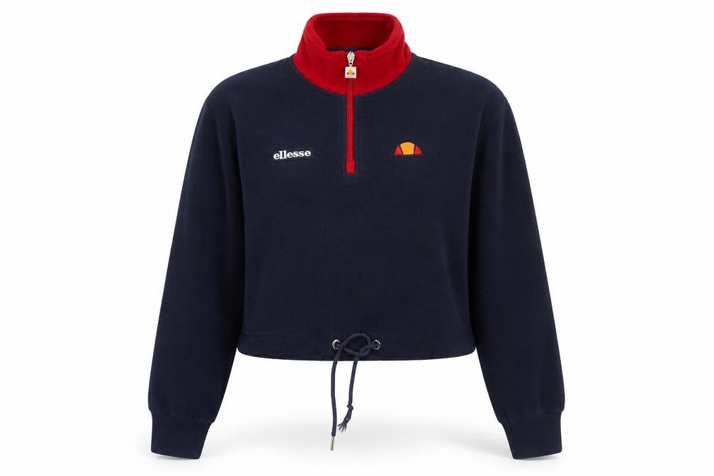 ellesse Womens Blue Polyester Pullover Sweatshirt Size 4 Zip - Logo, Embroidered