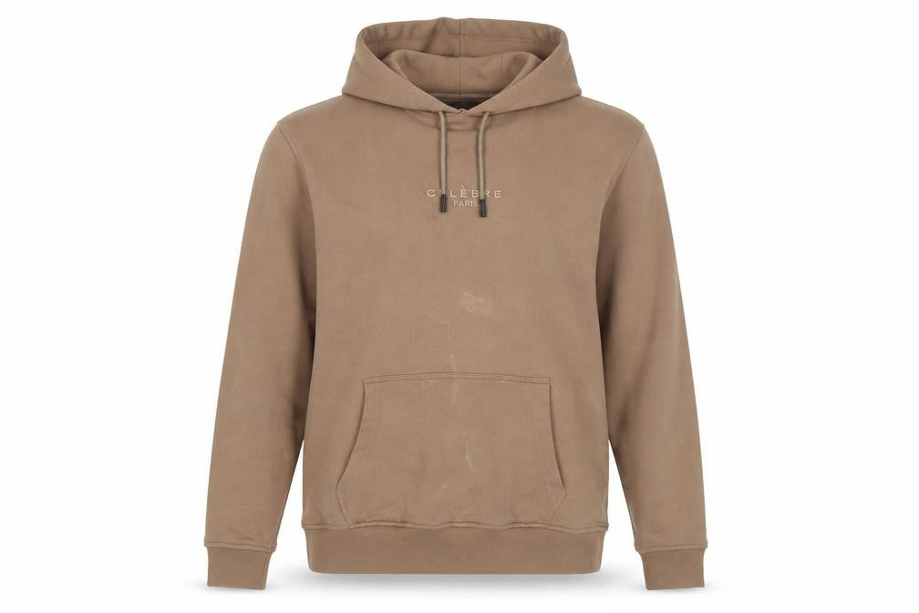 CÉLÈBRE Womens Brown Cotton Pullover Hoodie Size S Pullover - Logo, Embroidered
