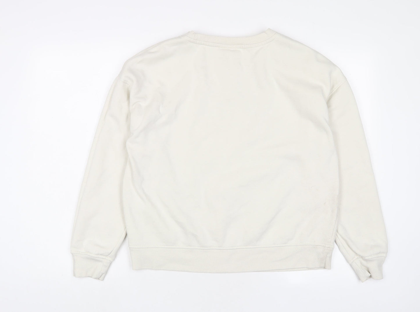 Disney Womens Ivory Cotton Pullover Sweatshirt Size S Pullover - Mickey Mouse