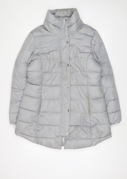 Gap Womens Grey Puffer Jacket Coat Size XL Zip