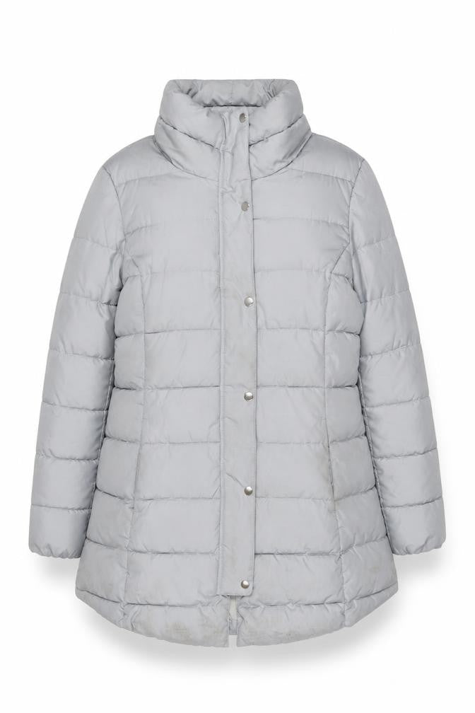 Gap Womens Grey Puffer Jacket Coat Size XL Zip