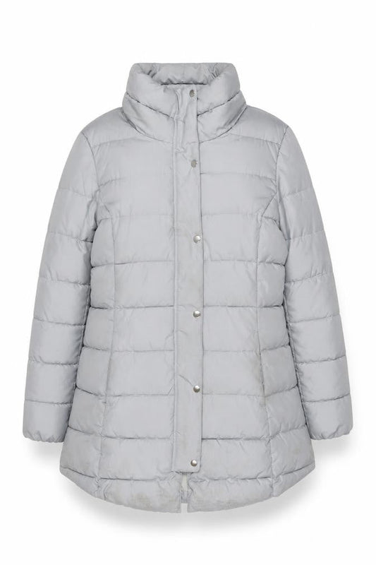 Gap Womens Grey Puffer Jacket Coat Size XL Zip