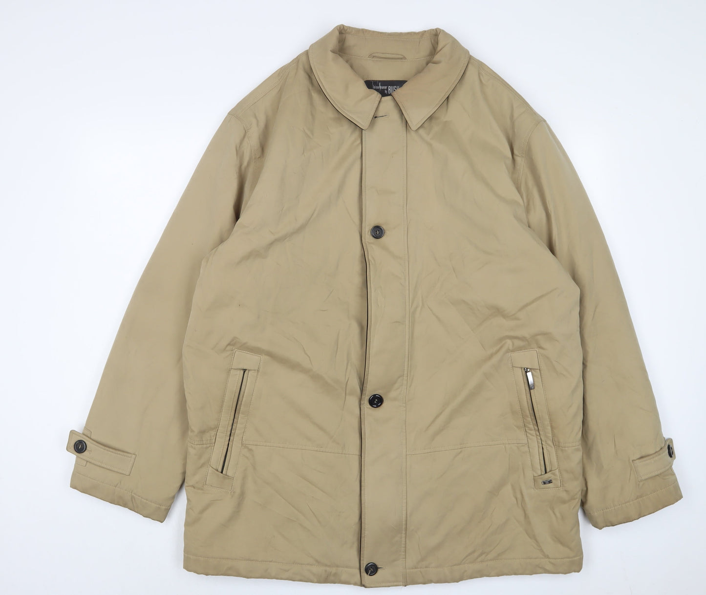 Bush Mens Beige Jacket Size L Zip