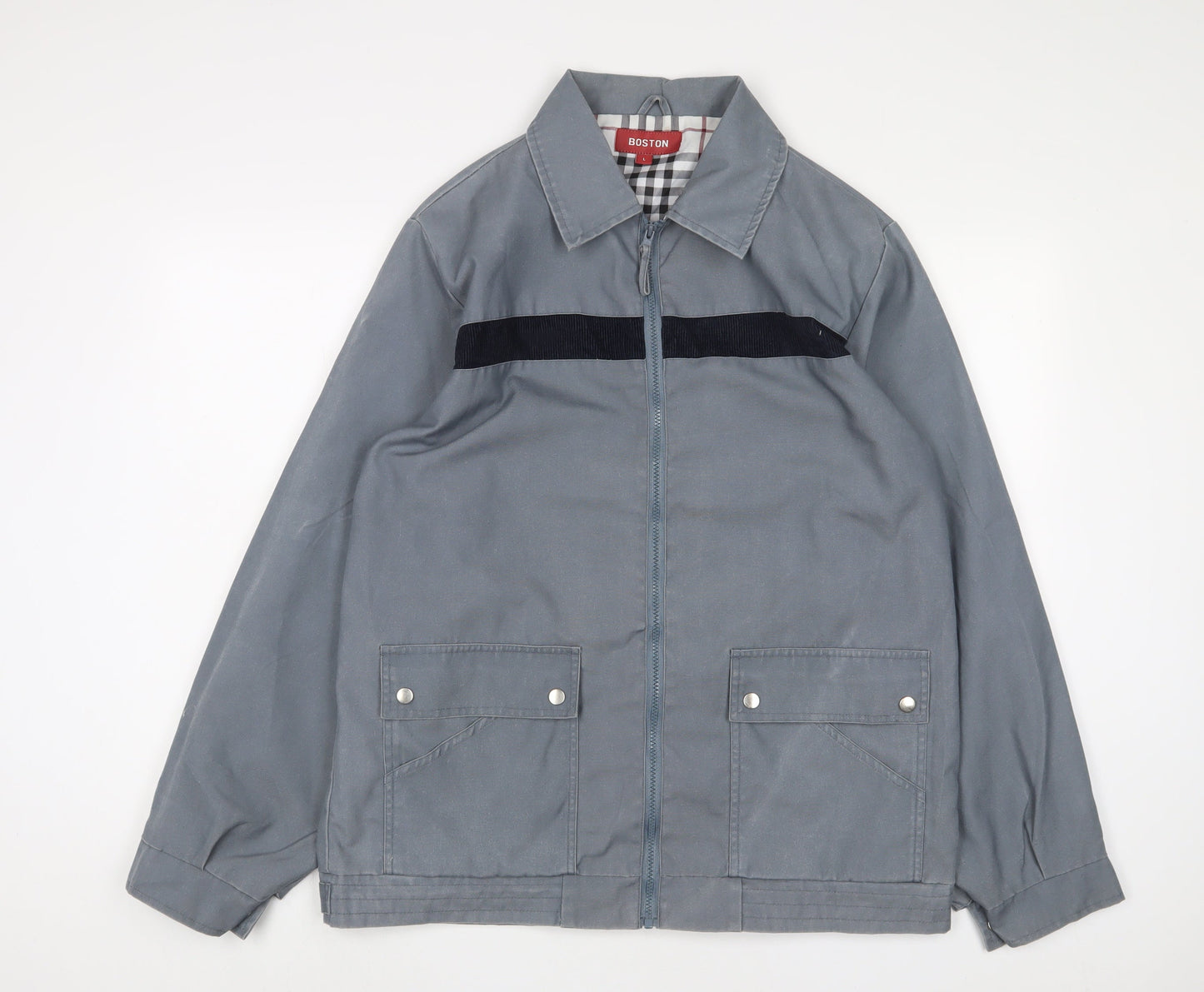 Boston Mens Blue Jacket Size L Zip
