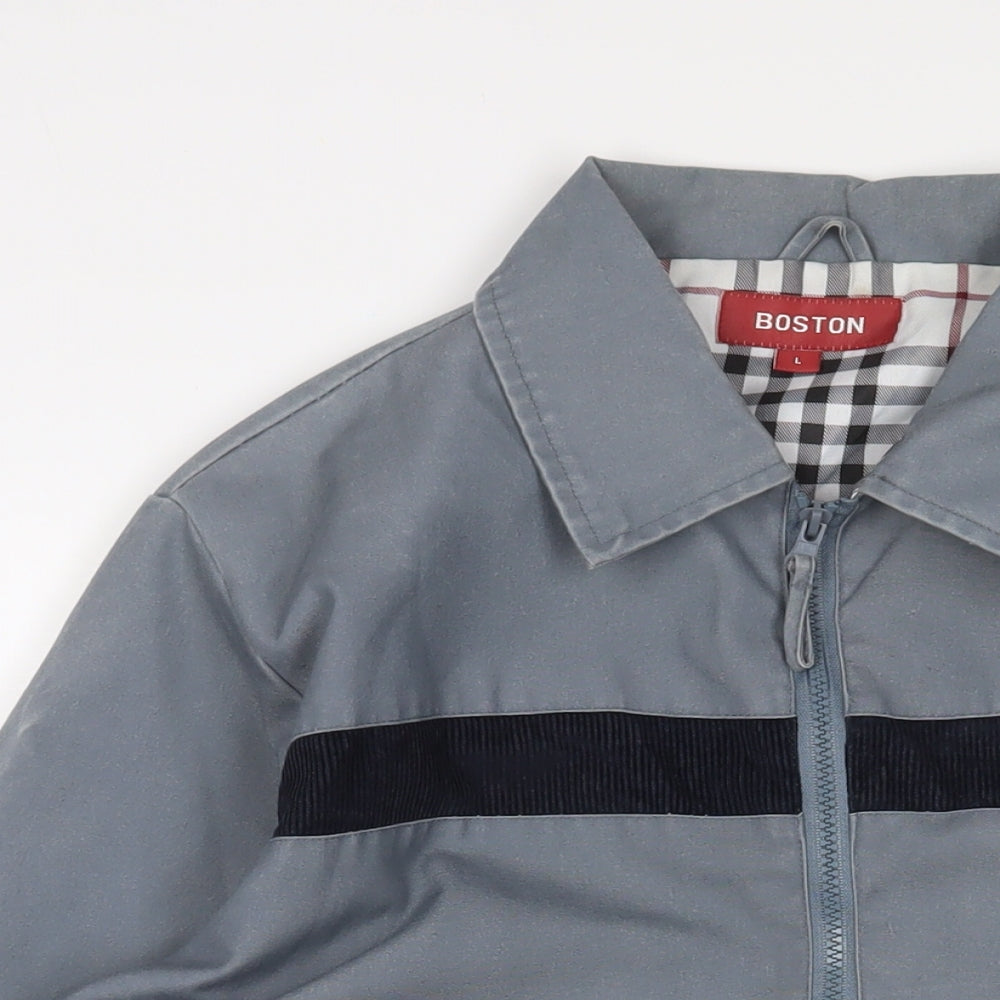 Boston Mens Blue Jacket Size L Zip