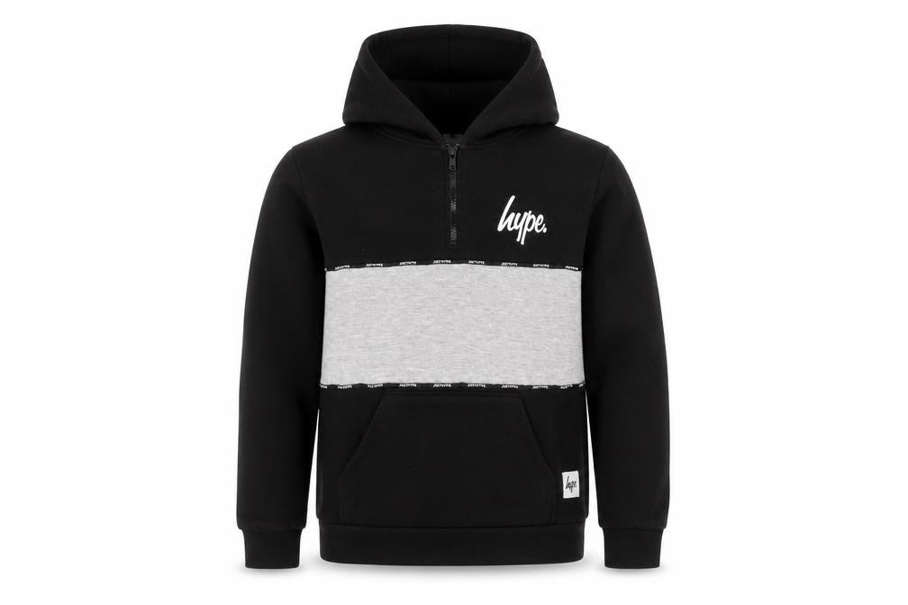Hype Boys Black Cotton Pullover Hoodie Size 13 Years Zip