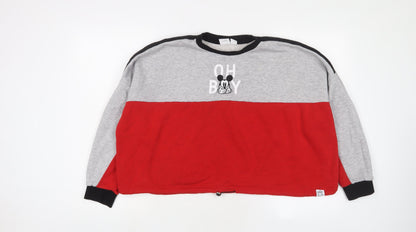 Preloved Disney Womens Red Cotton Pullover Sweatshirt Size M Pullover - Mickey Mouse - Front