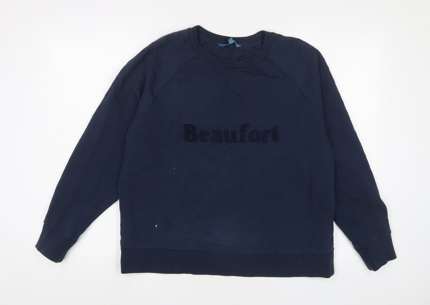 Beaufort + Blake Womens Blue Cotton Pullover Sweatshirt Size M Pullover - Logo, Embroidered