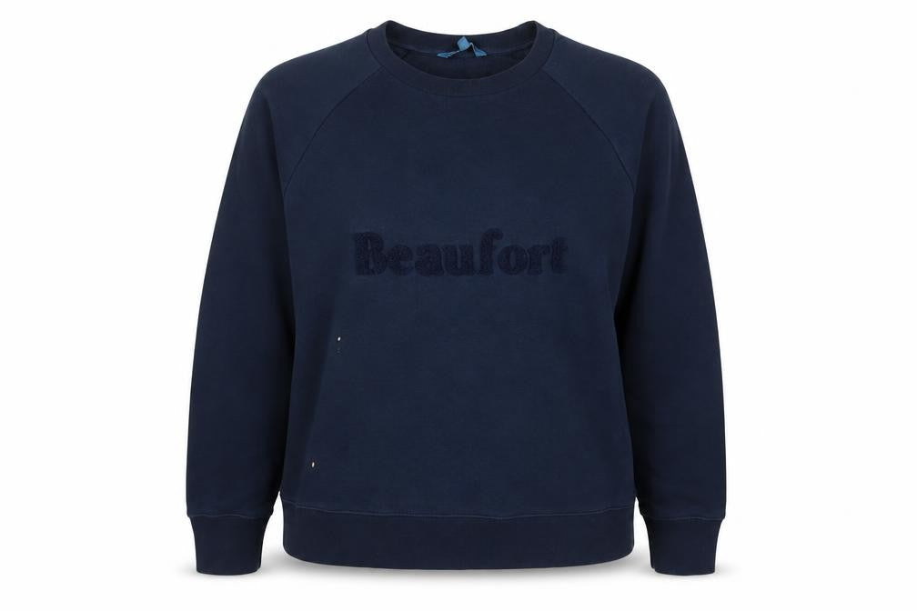 Beaufort + Blake Womens Blue Cotton Pullover Sweatshirt Size M Pullover - Logo, Embroidered