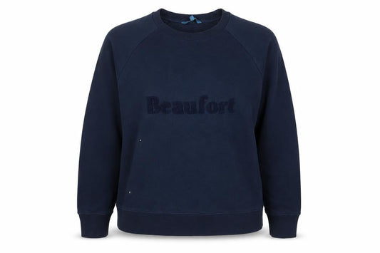 Beaufort + Blake Womens Blue Cotton Pullover Sweatshirt Size M Pullover - Logo, Embroidered