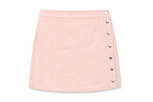 H&M Womens Pink Polyester Mini Skirt Size 10 Snap - Suede