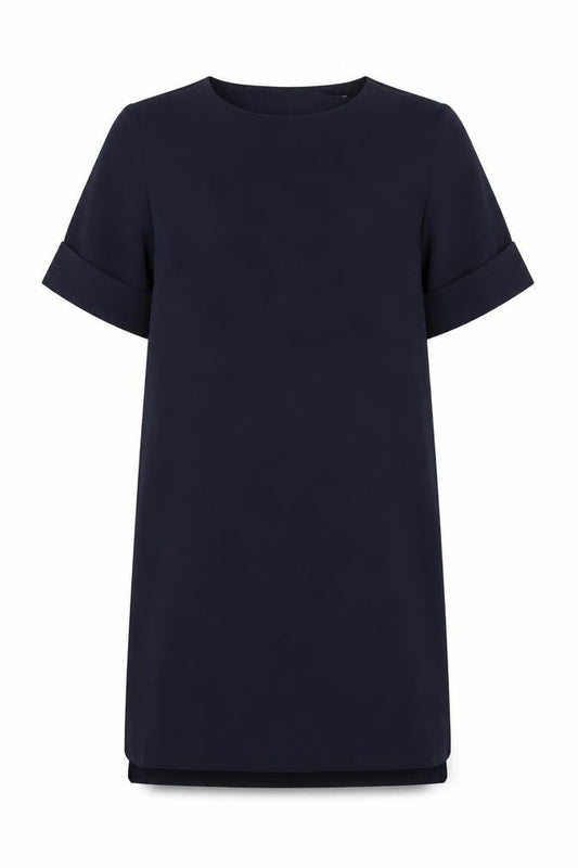 Apricot Womens Blue Polyester Shift Size 8 Round Neck Zip