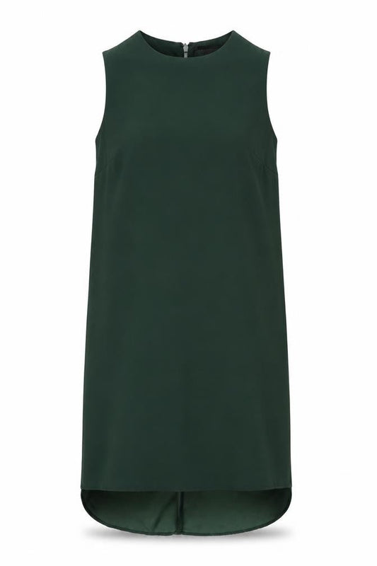 Topshop Womens Green Polyester Shift Size 8 Round Neck Zip