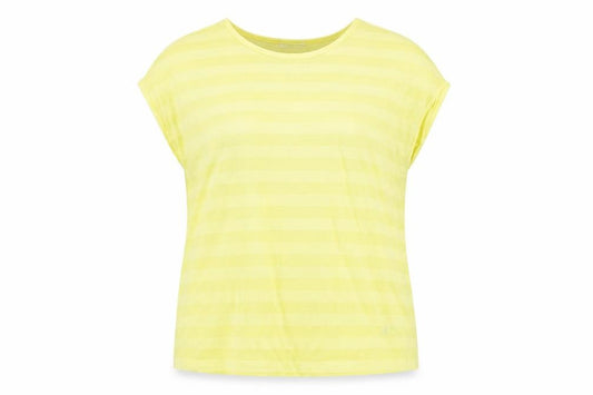 Per Una Womens Yellow Viscose Basic T-Shirt Size 14 Round Neck