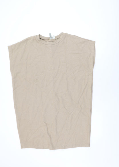 Additional front view of ASOS women’s beige polyester shift, size UK 12, round neck pullover