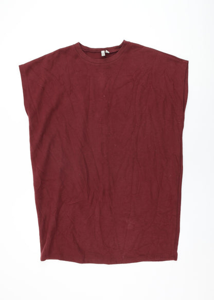Additional front view of ASOS women’s red polyester shift, size UK 14, round neck pullover